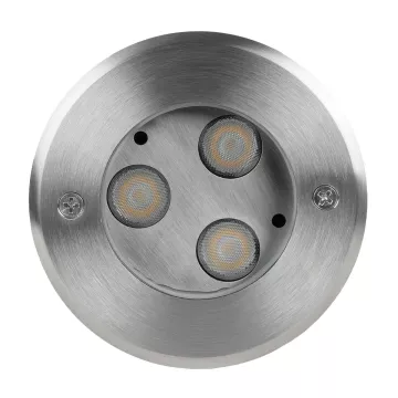 GLOBOSTAR® UNDERWATERHUNI  Υποβρύχιο Χωνευτό Σποτ για Σιντριβάνια/Πισίνες LED 3W 270lm 30° DC 24V Αδιάβροχο IP68 Θερμό Λευκό 2700K Dimmable - Bridgelux SMD Chip - Ανοξείδωτο Ατσάλι SS304 - Μ10 x Π10 x Υ7.5cm / Q9.5cm