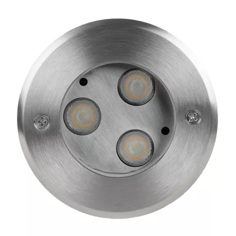 GLOBOSTAR® UNDERWATERHUNI  Υποβρύχιο Χωνευτό Σποτ για Σιντριβάνια/Πισίνες LED 3W 270lm 30° DC 24V Αδιάβροχο IP68 Θερμό Λευκό 2700K Dimmable - Bridgelux SMD Chip - Ανοξείδωτο Ατσάλι SS304 - Μ10 x Π10 x Υ7.5cm / Q9.5cm