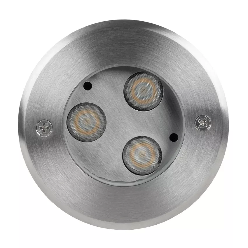 GLOBOSTAR® UNDERWATERHUNI  Υποβρύχιο Χωνευτό Σποτ για Σιντριβάνια/Πισίνες LED 3W 270lm 30° DC 24V Αδιάβροχο IP68 Θερμό Λευκό 2700K Dimmable - Bridgelux SMD Chip - Ανοξείδωτο Ατσάλι SS304 - Μ10 x Π10 x Υ7.5cm / Q9.5cm