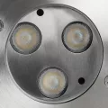 GLOBOSTAR® UNDERWATERHUNI  Υποβρύχιο Χωνευτό Σποτ για Σιντριβάνια/Πισίνες LED 3W 270lm 30° DC 24V Αδιάβροχο IP68 Θερμό Λευκό 2700K Dimmable - Bridgelux SMD Chip - Ανοξείδωτο Ατσάλι SS304 - Μ10 x Π10 x Υ7.5cm / Q9.5cm