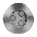 GLOBOSTAR® UNDERWATERHUNI  Υποβρύχιο Χωνευτό Σποτ για Σιντριβάνια/Πισίνες LED 3W 300lm 30° DC 24V Αδιάβροχο IP68 Ψυχρό Λευκό 6000K Dimmable - Bridgelux SMD Chip - Ανοξείδωτο Ατσάλι SS304 - Μ10 x Π10 x Υ7.5cm / Q9.5cm