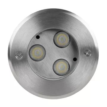 GLOBOSTAR® UNDERWATERHUNI  Υποβρύχιο Χωνευτό Σποτ για Σιντριβάνια/Πισίνες LED 3W 300lm 30° DC 24V Αδιάβροχο IP68 Ψυχρό Λευκό 6000K Dimmable - Bridgelux SMD Chip - Ανοξείδωτο Ατσάλι SS304 - Μ10 x Π10 x Υ7.5cm / Q9.5cm