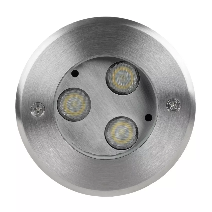 GLOBOSTAR® UNDERWATERHUNI  Υποβρύχιο Χωνευτό Σποτ για Σιντριβάνια/Πισίνες LED 3W 300lm 30° DC 24V Αδιάβροχο IP68 Ψυχρό Λευκό 6000K Dimmable - Bridgelux SMD Chip - Ανοξείδωτο Ατσάλι SS304 - Μ10 x Π10 x Υ7.5cm / Q9.5cm