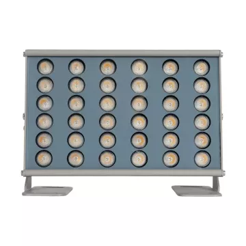 GLOBOSTAR® FLOODHENO  Προβολέας Σποτ Wall Washer LED 24W 2040lm 30° AC 220-240V Αδιάβροχο IP67 Ultra Θερμό Λευκό 2200K - Bridgelux SMD Chip - Γκρι - Μ24 x Π11 x 16.5cm