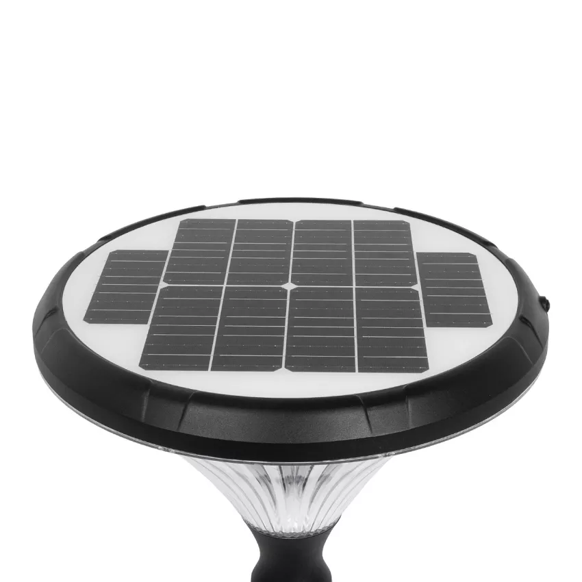 GLOBOSTAR® SQUARE  Φωτιστικό Κεφαλής Post Top Πλατείας/Πάρκου/Κήπου LED 40W 1600lm 120° DC 5V με Ενσωματωμένο Φωτοβολταϊκό Panel 5V 25W & Επαναφορτιζόμενη Μπαταρία Li-ion 3.2V 30000mAh με Αισθητήρα Κίνησης-Ημέρας-Νύχτας Αδιάβροχο IP65 Θερμό Λευκό 2700