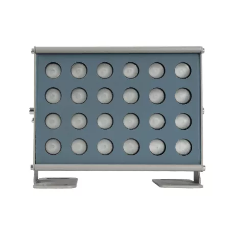 GLOBOSTAR® FLOODHENO  Προβολέας Σποτ Wall Washer LED 36W 2880lm 30° DC 24V Αδιάβροχο IP65 Πολύχρωμο RGB Dimmable DMX512 - Bridgelux SMD Chip - Γκρι - Μ22 x Π11 x Υ16.5cm