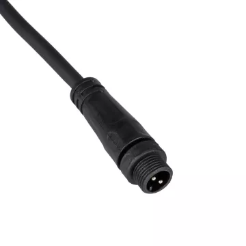 GLOBOSTAR® CONNECTOR  2 Pin Σύνδεσμος Τροφοδοσίας για Wall Washers & Προβολείς με Είσοδο 2 x 0.25mm2 & Έξοδο 1 x Θηλυκό Βύσμα Αδιάβροχο IP65 - Μαύρο - Μ20 x Π1.5 x Υ1.5cm