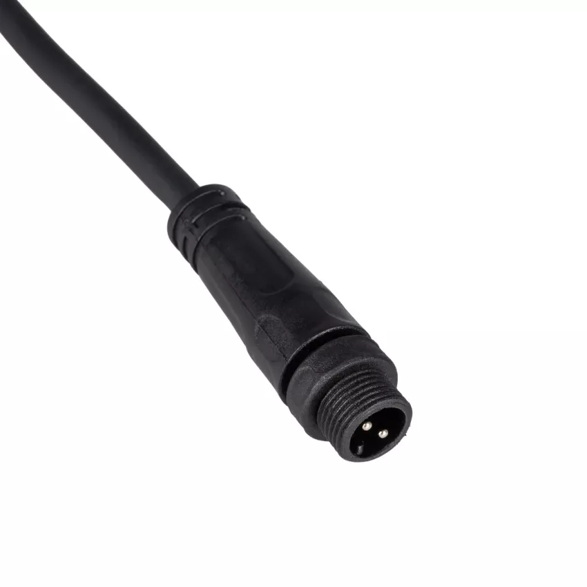 GLOBOSTAR® CONNECTOR  2 Pin Σύνδεσμος Τροφοδοσίας για Wall Washers & Προβολείς με Είσοδο 2 x 0.25mm2 & Έξοδο 1 x Θηλυκό Βύσμα Αδιάβροχο IP65 - Μαύρο - Μ20 x Π1.5 x Υ1.5cm