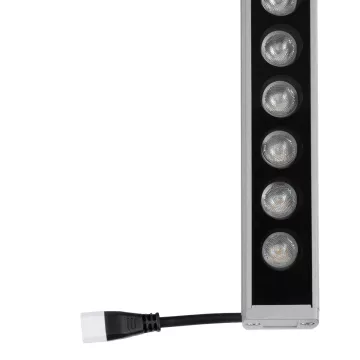 GLOBOSTAR® WASHERPANDA  Μπάρα Φωτισμού Wall Washer LED 36W 4140lm 15° DC 24V Αδιάβροχο IP67 Φυσικό Λευκό 4500K Dimmable - Bridgelux SMD Chip - Γκρι Ανθρακί - Μ100 x Π4 x Υ3cm