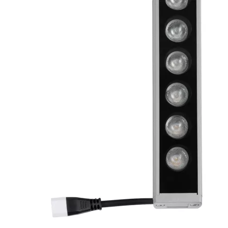 GLOBOSTAR® WASHERPANDA  Μπάρα Φωτισμού Wall Washer LED 36W 4140lm 15° DC 24V Αδιάβροχο IP67 Φυσικό Λευκό 4500K Dimmable - Bridgelux SMD Chip - Γκρι Ανθρακί - Μ100 x Π4 x Υ3cm