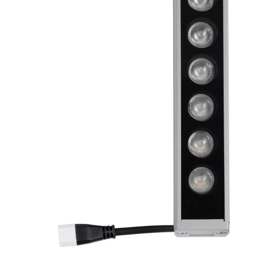 GLOBOSTAR® WASHERPANDA  Μπάρα Φωτισμού Wall Washer LED 36W 4140lm 15° DC 24V Αδιάβροχο IP67 Φυσικό Λευκό 4500K Dimmable - Bridgelux SMD Chip - Γκρι Ανθρακί - Μ100 x Π4 x Υ3cm