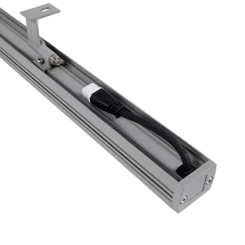 GLOBOSTAR® WASHERPANDA  Μπάρα Φωτισμού Wall Washer LED 36W 4140lm 15° DC 24V Αδιάβροχο IP67 Φυσικό Λευκό 4500K Dimmable - Bridgelux SMD Chip - Γκρι Ανθρακί - Μ100 x Π4 x Υ3cm