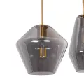 GLOBOSTAR® AMARIS  Μοντέρνο Κρεμαστό Φωτιστικό Οροφής με Ντουί 3 x E27 AC 220-240V IP20 - Χρυσό & Ασημί - Μ50 x Π50 x Y30cm