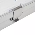GLOBOSTAR® VIGAS  Γραμμικό Βιομηχανικό Φωτιστικό Σκαφάκι Tri-Proof με Μεταλλικά Clips για 2 x Λάμπες T8 G13 120cm Τύπου Φθορίου LED Τροφοδοσίας Ενός Άκρου 120° AC 220-240V Αδιάβροχο IP65 - Γκρι με Διάφανο Κάλυμμα Πλαστικό PC - Μ126 x Π10 x Υ8cm