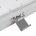 GLOBOSTAR® VIGAS  Γραμμικό Βιομηχανικό Φωτιστικό Σκαφάκι Tri-Proof με Μεταλλικά Clips για 2 x Λάμπες T8 G13 120cm Τύπου Φθορίου LED Τροφοδοσίας Ενός Άκρου 120° AC 220-240V Αδιάβροχο IP65 - Γκρι με Διάφανο Κάλυμμα Πλαστικό PC - Μ126 x Π10 x Υ8cm