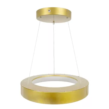 GLOBOSTAR® SALEM  Μοντέρνο Κρεμαστό Φωτιστικό Οροφής LED 75W 8625lm 120° AC 220-240V IP20 Ρυθμιζόμενο Λευκό CCT με Χειριστήριο από 2700K έως 6000K Dimmable - Lumileds SMD Chip - Χρυσό - Μ45 x Π45 x Υ7cm