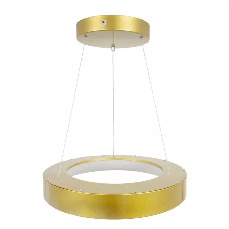 GLOBOSTAR® SALEM  Μοντέρνο Κρεμαστό Φωτιστικό Οροφής LED 75W 8625lm 120° AC 220-240V IP20 Ρυθμιζόμενο Λευκό CCT με Χειριστήριο από 2700K έως 6000K Dimmable - Lumileds SMD Chip - Χρυσό - Μ45 x Π45 x Υ7cm
