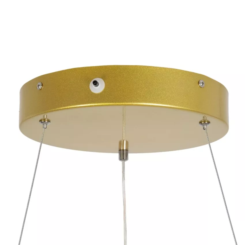 GLOBOSTAR® SALEM  Μοντέρνο Κρεμαστό Φωτιστικό Οροφής LED 75W 8625lm 120° AC 220-240V IP20 Ρυθμιζόμενο Λευκό CCT με Χειριστήριο από 2700K έως 6000K Dimmable - Lumileds SMD Chip - Χρυσό - Μ45 x Π45 x Υ7cm