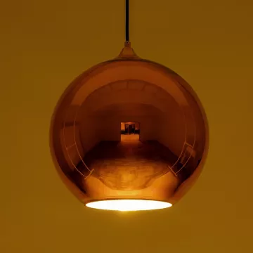 GLOBOSTAR® INFINITA  Μοντέρνο Κρεμαστό Φωτιστικό Οροφής με Ντουί 1 x E27 AC 220-240V IP20 - Χάλκινο - Μ30 x Π30 x Υ27cm