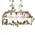 NEST  Vintage Κρεμαστό Φωτιστικό Φιγούρα Τρίφωτο 3 x E27 IP20 Χάλκινο Μέταλλο με Πράσινο Πλαστικό - Μ85.5 x Π37.5 x Y38cm
