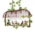 NEST  Vintage Κρεμαστό Φωτιστικό Φιγούρα Τρίφωτο 3 x E27 IP20 Χάλκινο Μέταλλο με Πράσινο Πλαστικό - Μ85.5 x Π37.5 x Y38cm