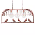 NEST  Vintage Κρεμαστό Φωτιστικό Φιγούρα Τρίφωτο 3 x E27 IP20 Χάλκινο Μέταλλο με Πράσινο Πλαστικό - Μ85.5 x Π37.5 x Y38cm