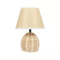 GLOBOSTAR® HASUMI  Boho Επιτραπέζιο Φωτιστικό Πορτατίφ με Ντουί 1 x E27 AC 220-240V IP20 - Μπεζ & Λευκό - Μ19 x Π19 x Υ30cm