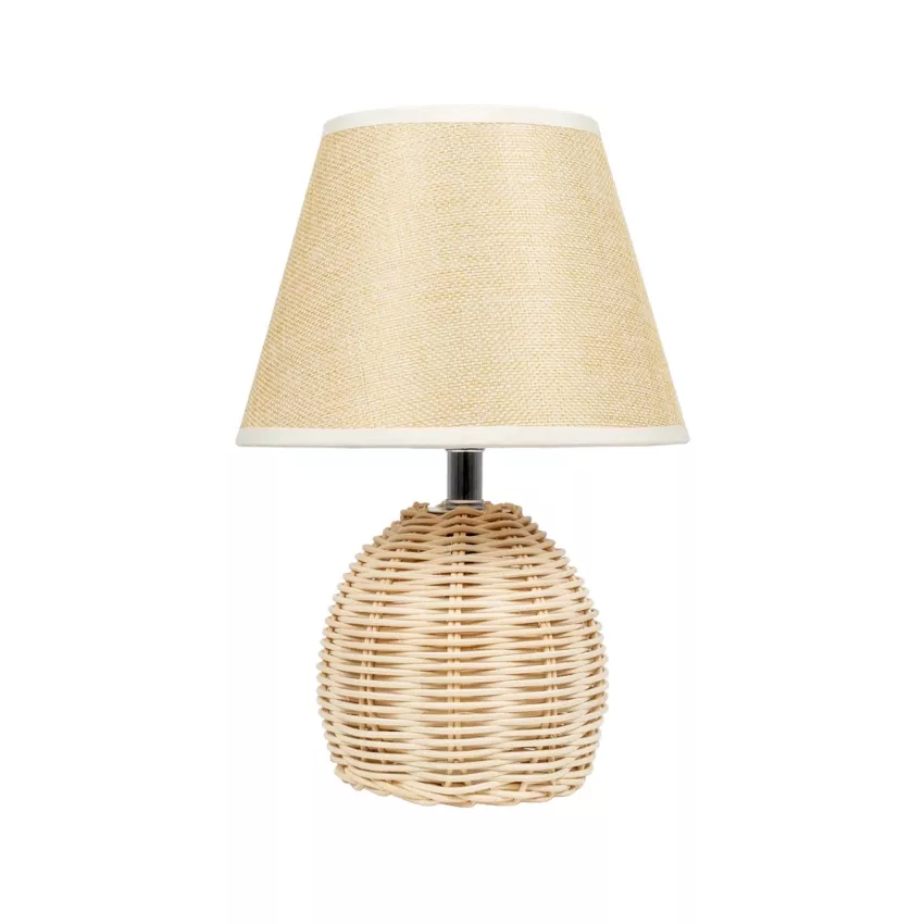 GLOBOSTAR® HASUMI  Boho Επιτραπέζιο Φωτιστικό Πορτατίφ με Ντουί 1 x E27 AC 220-240V IP20 - Μπεζ & Λευκό - Μ19 x Π19 x Υ30cm