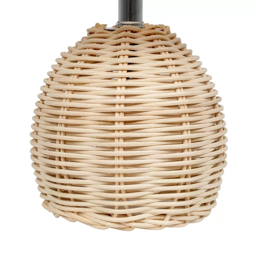 GLOBOSTAR® HASUMI  Boho Επιτραπέζιο Φωτιστικό Πορτατίφ με Ντουί 1 x E27 AC 220-240V IP20 - Μπεζ & Λευκό - Μ19 x Π19 x Υ30cm
