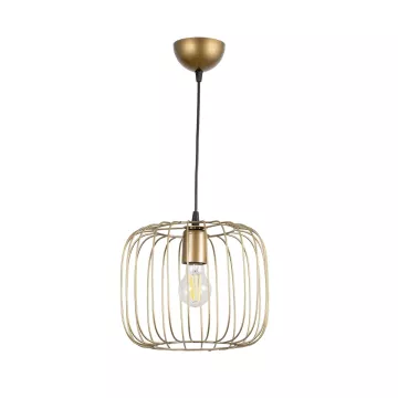 GLOBOSTAR® LUCANA  Vintage Κρεμαστό Φωτιστικό Οροφής με Ντουί 1 x E27 AC 220-240V IP20 - Χρυσό - Μ29 x Π29 x Υ23cm