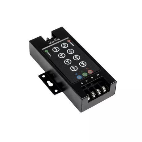 GLOBOSTAR® RGBCONTROLLER  Dimmer / Controller με RF Ασύρματο Χειριστήριο με 3 x 10A 240W Κανάλια DC 12-24V 30A 720W Max IP20 - RF2.4Ghz - Μ12.1 x Π7.5 x Υ2.5cm