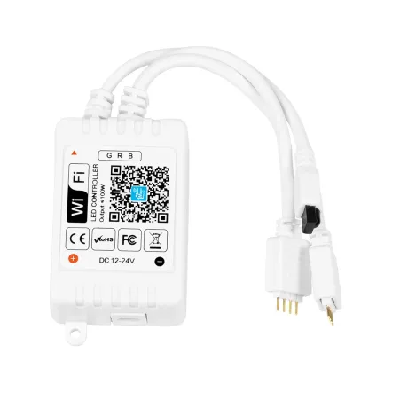 Ασύρματος Smart Home Wi-Fi LED RGB Controller με 2 Εξόδους RGB και Χειριστήριο IR DC 12V Max 100W - DC 24V Max 200W