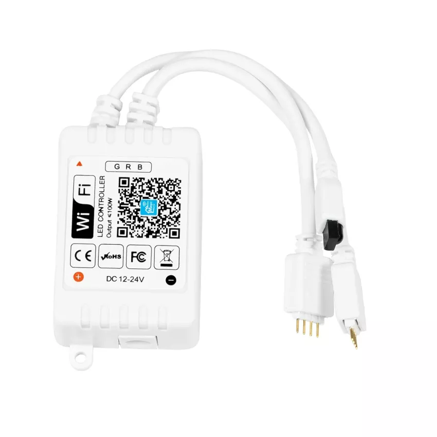 Ασύρματος Smart Home Wi-Fi LED RGB Controller με 2 Εξόδους RGB και Χειριστήριο IR DC 12V Max 100W - DC 24V Max 200W