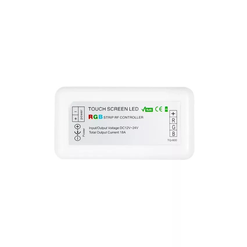 Ασύρματος LED RGB Controller με Μαύρο Στρογγυλό Χειριστήριο Αφής 2.4G RF 12v (192w) - 24v (384w) DC
