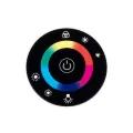Ασύρματος LED RGB Controller με Μαύρο Στρογγυλό Χειριστήριο Αφής 2.4G RF 12v (192w) - 24v (384w) DC