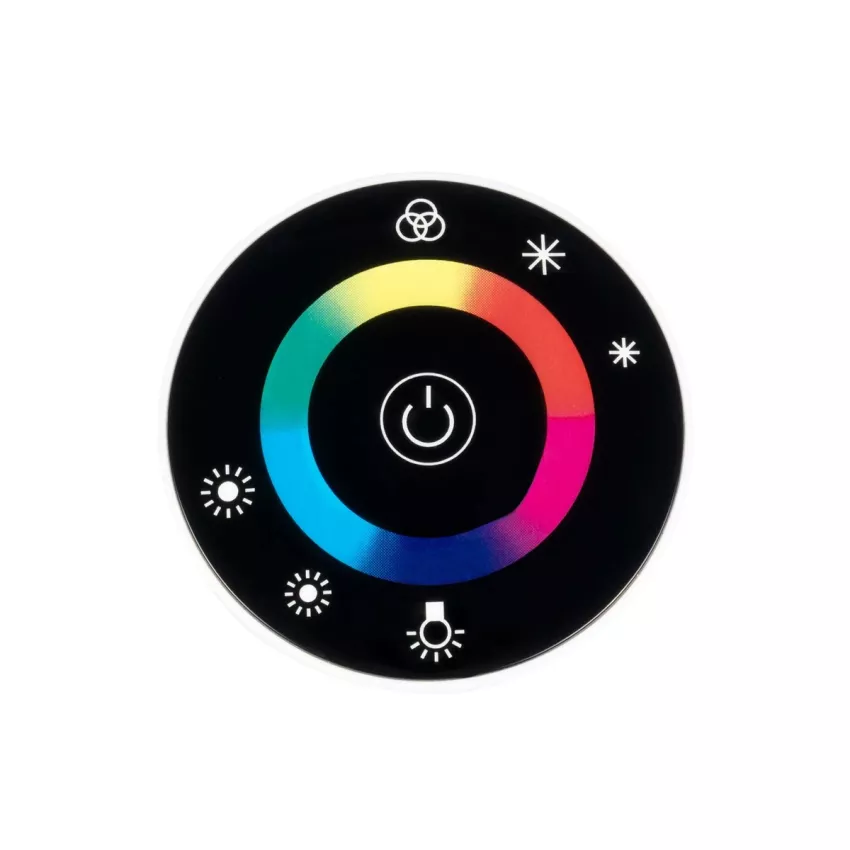 Ασύρματος LED RGB Controller με Μαύρο Στρογγυλό Χειριστήριο Αφής 2.4G RF 12v (192w) - 24v (384w) DC