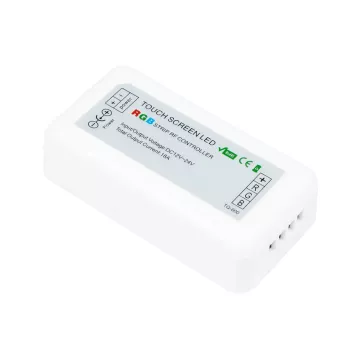 Ασύρματος LED RGB Controller με Λευκό Στρογγυλό Χειριστήριο Αφής 2.4G 12v (192w) - 24v (384w) DC