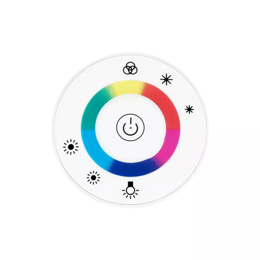 Ασύρματος LED RGB Controller με Λευκό Στρογγυλό Χειριστήριο Αφής 2.4G 12v (192w) - 24v (384w) DC