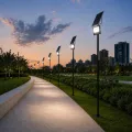 GLOBOSTAR® HELIOS-280  Μεταλλικός Γαλβανισμένος Στύλος Φωτισμού για Φωτοβολταϊκό Προβολέα Εξωτερικού Χώρου - RAL 9005 Μαύρο Ματ - Μ35 × Π25 × Υ280cm
