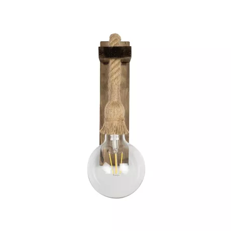 GLOBOSTAR® KENSI  Boho Φωτιστικό Τοίχου - Απλίκα με Ντουί 1 x E27 AC 220-240V IP20 - Καφέ & Μπεζ - Μ7 x Π19 x Υ28cm