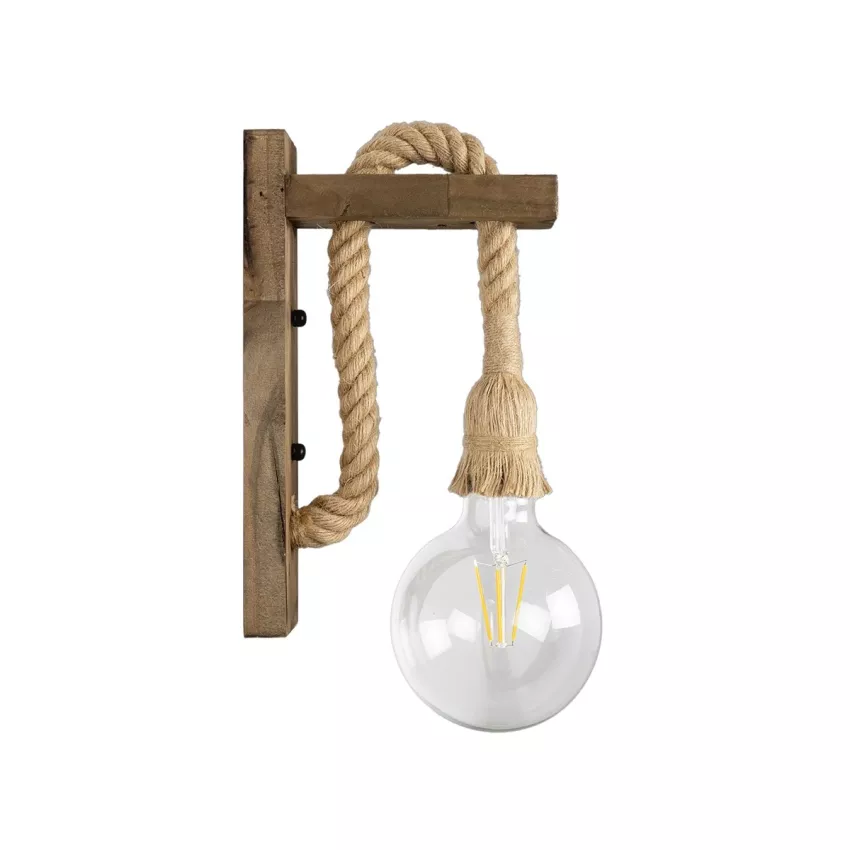 GLOBOSTAR® KENSI  Boho Φωτιστικό Τοίχου - Απλίκα με Ντουί 1 x E27 AC 220-240V IP20 - Καφέ & Μπεζ - Μ7 x Π19 x Υ28cm