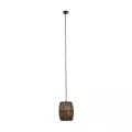 GLOBOSTAR® BARREL  Vintage Κρεμαστό Φωτιστικό Οροφής με Ντουί 1 x E27 AC 220-240V IP20 - Kαφέ - Μ24 x Π24 x Υ29cm