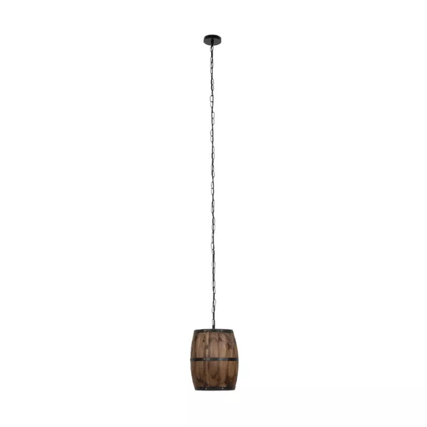 GLOBOSTAR® BARREL  Vintage Κρεμαστό Φωτιστικό Οροφής με Ντουί 1 x E27 AC 220-240V IP20 - Kαφέ - Μ24 x Π24 x Υ29cm