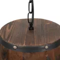 GLOBOSTAR® BARREL  Vintage Κρεμαστό Φωτιστικό Οροφής με Ντουί 1 x E27 AC 220-240V IP20 - Kαφέ - Μ24 x Π24 x Υ29cm