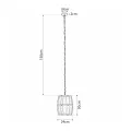 GLOBOSTAR® BARREL  Vintage Κρεμαστό Φωτιστικό Οροφής με Ντουί 1 x E27 AC 220-240V IP20 - Kαφέ - Μ24 x Π24 x Υ29cm