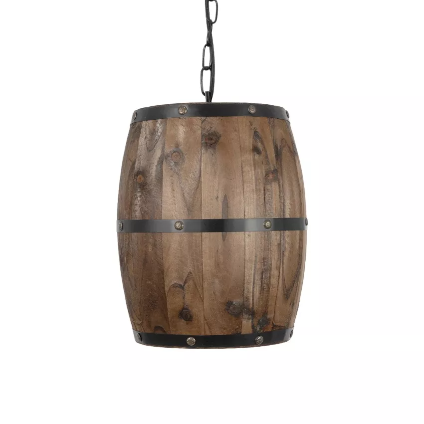 GLOBOSTAR® BARREL  Vintage Κρεμαστό Φωτιστικό Οροφής με Ντουί 1 x E27 AC 220-240V IP20 - Kαφέ - Μ24 x Π24 x Υ29cm
