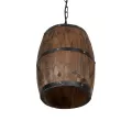 GLOBOSTAR® BARREL  Vintage Κρεμαστό Φωτιστικό Οροφής με Ντουί 1 x E27 AC 220-240V IP20 - Kαφέ - Μ24 x Π24 x Υ29cm