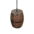 GLOBOSTAR® BARREL  Vintage Κρεμαστό Φωτιστικό Οροφής με Ντουί 1 x E27 AC 220-240V IP20 - Kαφέ - Μ24 x Π24 x Υ29cm