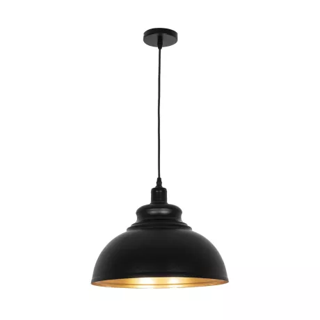 GLOBOSTAR® ANDY  Μοντέρνο Κρεμαστό Φωτιστικό Οροφής με Ντουί 1 x E27 AC 220-240V IP20 - Μαύρο & Χρυσό - Μ35 x Π35 x Υ28cm