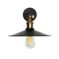 GLOBOSTAR® MINIMALL  Vintage Φωτιστικό Τοίχου - Απλίκα με Ντουί 1 x E27 AC 220-240V IP20 - Μαύρο & Χρυσό - Μ22 x Π39 x Υ18cm